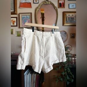 LPA High-Rise Tailored Linen Cuffed Shorts